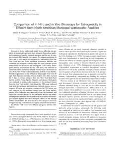 TOXICOLOGICAL SCIENCES 72, 77– DOI: toxsci/kfg017 Copyright © 2003 by the Society of Toxicology Comparison of in Vitro and in Vivo Bioassays for Estrogenicity in Efﬂuent from North American Municip