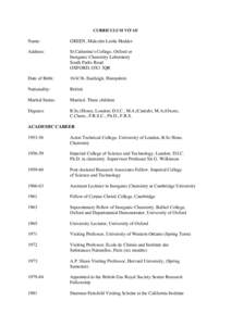 Science / Malcolm Green / Organometallic chemistry / Inorganic chemistry / Catalysis / Davy Medal / Geoffrey Wilkinson / Agostic interaction / Chemistry / Fellows of the Royal Society / Science and technology in the United Kingdom