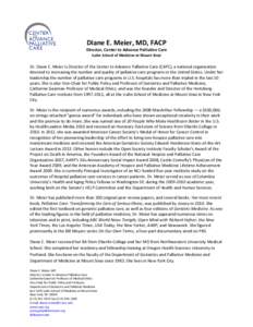 Diane E. Meier / Geriatrics / William Breitbart / Albert Siu / Medicine / Hospice / Palliative medicine