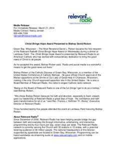 Media Release For Immediate Release: March 21, 2014 Media Contact: Nancy Jensen[removed]removed]