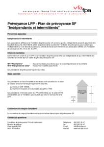 Prévoyance LPP - Plan de prévoyance SF 