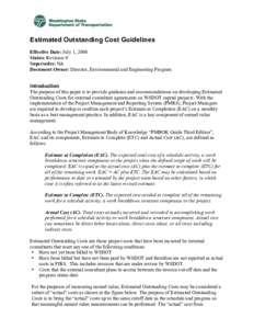 Estimated Outstanding Cost Guidelines