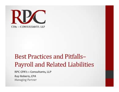 Microsoft PowerPoint - Best Practices and Pitfalls -- Payroll and related Liabilities