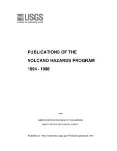 PUBLICATIONS OF THE VOLCANO HAZARDS PROGRAM[removed]