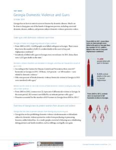 FACT SHEET  Georgia Domestic Violence and Guns October 2014 Georgia has no laws to restrict access to firearms by domestic abusers. Much can be done to keep guns out of the hands of dangerous persons, including convicted