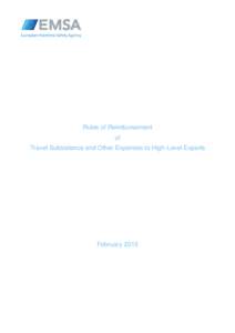 Rules of Reimbursement of Travel Subsistence and Other Expenses to High-Level Experts February 2015