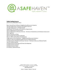 Public Funding Sources (Current as of November[removed]Black United Fund of Illinois-Neighborhood Recovery Initiative Chicago Department of Family and Support Services Chicago Department t of Public Health Department of Ec