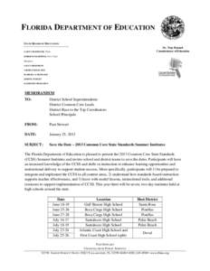 FLORIDA DEPARTMENT OF EDUCATION STATE BOARD OF EDUCATION Dr. Tony Bennett Commissioner of Education  GARY CHARTRAND, Chair