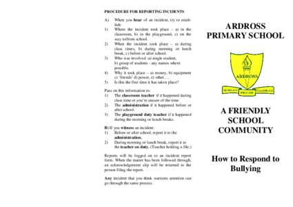 Copy of bullying pamphlet Ardross