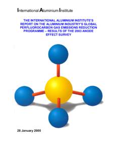 THE INTERNATIONAL ALUMINIUM INSTITUTE’S REPORT ON THE ALUMINIUM INDUSTRY’S GLOBAL PERFLUOROCARBON GAS EMISSIONS REDUCTION PROG