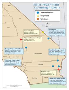 Solar Power Plant Licensing Projects Mono  Approved by CEC