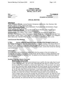 Special Meeting of the Epsom BOS   [removed]  Page 1 of 8 