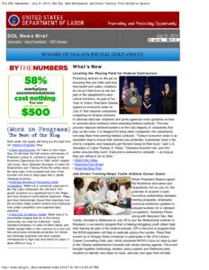 The DOL Newsletter - July 31, 2014: Fair Pay, Safe Workplaces; Job-Driven Training; From School to Careers