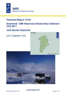 Technical ReportGreenland - DMI Historical Climate Data Collectionwith Danish Abstracts John Cappelen (ed)
