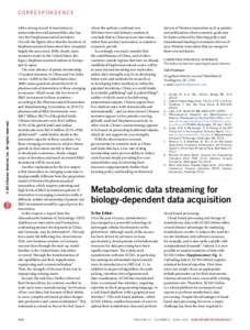 Metabolomic data streaming for biology-dependent data acquisition