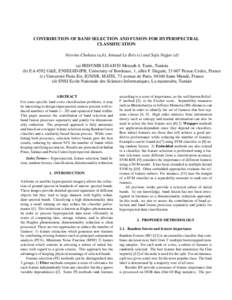 CONTRIBUTION OF BAND SELECTION AND FUSION FOR HYPERSPECTRAL CLASSIFICATION Nesrine Chehata (a,b), Arnaud Le Bris (c) and Safa Najjar (d) (a) IRD/UMR LISAH El Menzah 4, Tunis, Tunisia (b) EA 4592 G&E, ENSEGID-IPB, Univers