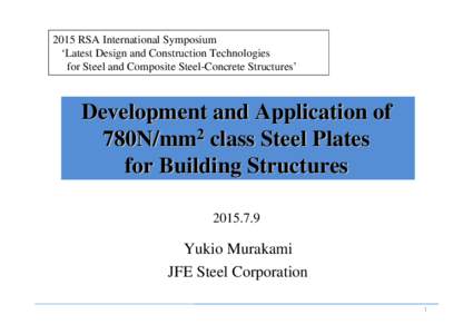 Microsoft PowerPoint - For publication_Development and Application of Tensile Strength 780N Steel Plates for Building Structure