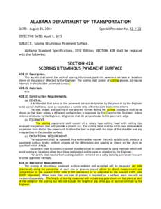 ALABAMA DEPARTMENT OF TRANSPORTATION DATE: August 25, 2014 Special Provision No[removed]EFFECTIVE DATE: April 1, 2015