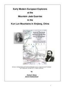 Early modern European explorers at the Kuen-Lun, China, Mountain Jade deposits