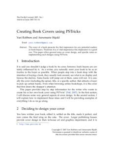 The PracTEX Journal, 2007, No. 1 Article revision[removed]Creating Book Covers using PSTricks Yuri Robbers and Annemarie Skjold Email [removed]