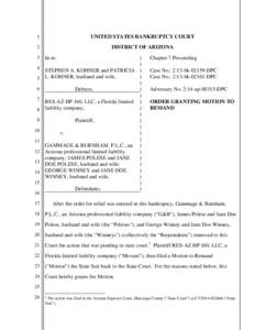 Bankruptcy in the United States / State court / Chapter 7 /  Title 11 /  United States Code / Adversary proceeding in bankruptcy / Remand / Diversity jurisdiction / Bankruptcy / Rogers v. Wal-Mart Stores /  Inc. / Law / Civil procedure / Jurisdiction