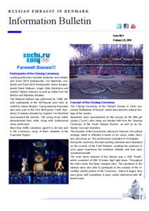 RUSSIAN EMBASSY IN DENMARK  Information Bulletin Issue № 4 February 25, 2014