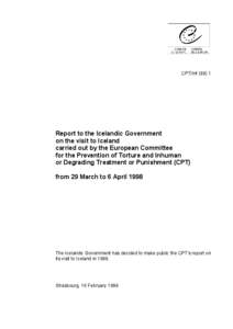 CPT/Inf[removed]Report to the Icelandic Government on the visit to Iceland carried out by the European Committee for the Prevention of Torture and Inhuman