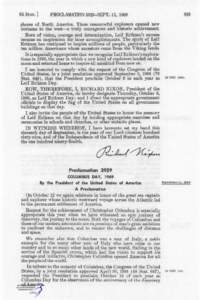 83 STAT. ]  PROCLAMATION 3929-SEPT. 11, 1969 shores of North America. These resourceful explorers opened new horizons to the west—a truly courageous and historic achievement.