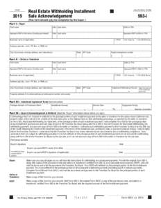 2015 Form 593-I -- Real Estate Withholding Installment Sale Acknowledement