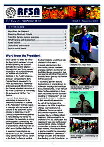 Rural Fire Service Association  RFSA e-newsletter Issue 7 – November 2009