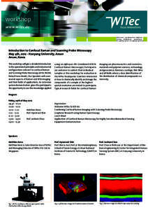 workshop WITec GmbH . Lise-Meitner-StrUlm Germany .  . www.witec.de fon: + . fax: +Introduction to Confocal Raman and Scanning Probe Microscopy