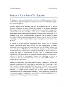 Julian Voss-Andreae  January 6, 2013 Proposal for a Pair of Sculptures My design for a sculptural installation for the University of Minnesota’s new Physics