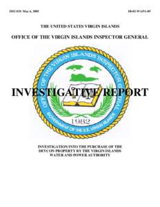 ISSUED: May 6, 2005  IR-02-WAPA-05 THE UNITED STATES VIRGIN ISLANDS