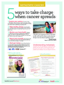 5  METASTATIC CANCER ways to take charge when cancer spreads