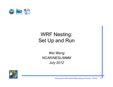 WRF Nesting: Set Up and Run Wei Wang NCAR/NESL/MMM July 2012