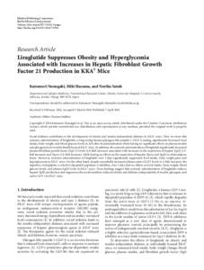 Liraglutide Suppresses Obesity and Hyperglycemia Associated with Increases in Hepatic Fibroblast Growth Factor 21 Production in KKAy Mice