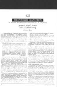 ALAN v29n3 - The Publisher Connection: Rumbles! Bangs! Crashes! The Roar of Censorship