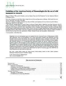 Animal testing / Animal cruelty / Fur trade / Institutional Animal Care and Use Committee / American Society of Mammalogists / Animal trapping / Joseph Grinnell / Mammal / Zoo / Biology / Animal rights / Animal welfare