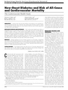 Epidemiology/Health Services/Psychosocial Research O R I G I N A L A R T I C L E  New-Onset Diabetes and Risk of All-Cause