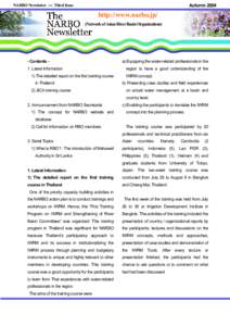 AutumnNARBO Newsletter ̆ Third Issue http://www.narbo.jp/ (Network of Asian River Basin Organizations)