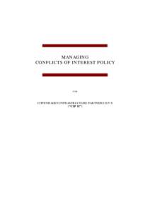 MANAGING CONFLICTS OF INTEREST POLICY FOR  COPENHAGEN INFRASTRUCTURE PARTNERS II P/S