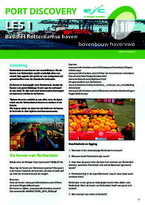 PORT DISCOVERY  LES 1 Basisles Rotterdamse haven bovenbouw havo/vwo Vakoverstijgend