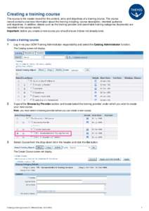 Creating a training course
