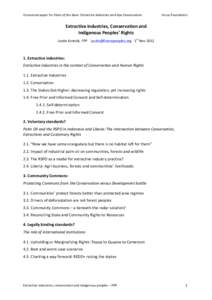 Occasional	
  paper	
  for	
  State	
  of	
  the	
  Apes:	
  Extractive	
  Industries	
  and	
  Ape	
  Conservation	
    Arcus	
  Foundation	
   Extractive	
  industries,	
  Conservation	
  and	
  	
  