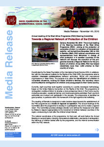 Media Release  SWISS FOUNDATION OF THE INTERNATIONAL SOCIAL SERVICE  Headquarters, Geneva