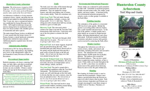 Hunterdon County Arboretum  Trails Environmental Educational Programs