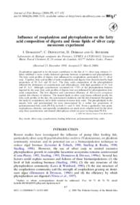 Journal of Fish Biology[removed], 417–432 doi:[removed]jfbi[removed], available online at http://www.idealibrary.com on Influence of zooplankton and phytoplankton on the fatty acid composition of digesta and tissue li