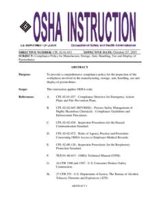 Prevention / Fireworks / Safety engineering / NFPA / Consumer fireworks / Explosive material / Process safety management / Right to know / Dangerous goods / Safety / Explosives / Pyrotechnics