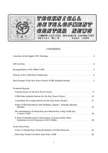 TECHNICAL DEVELOPMENT CENTER NEWS No.8 International Earth Rotation Service - VLBI Technical Development Center News published by  Communications Research Laboratory