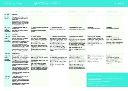 Civil Society Day		 Venue & Foyer (1st floor) Schedule  Upper Hall (3rd floor)